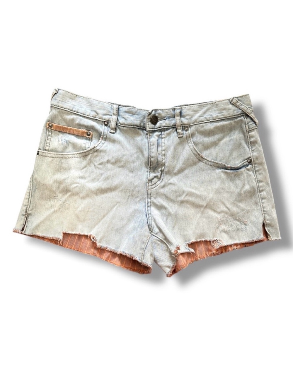 Free People Mid Rise Cutoff Light Wash Denim Shorts Festival Women’s Size 28